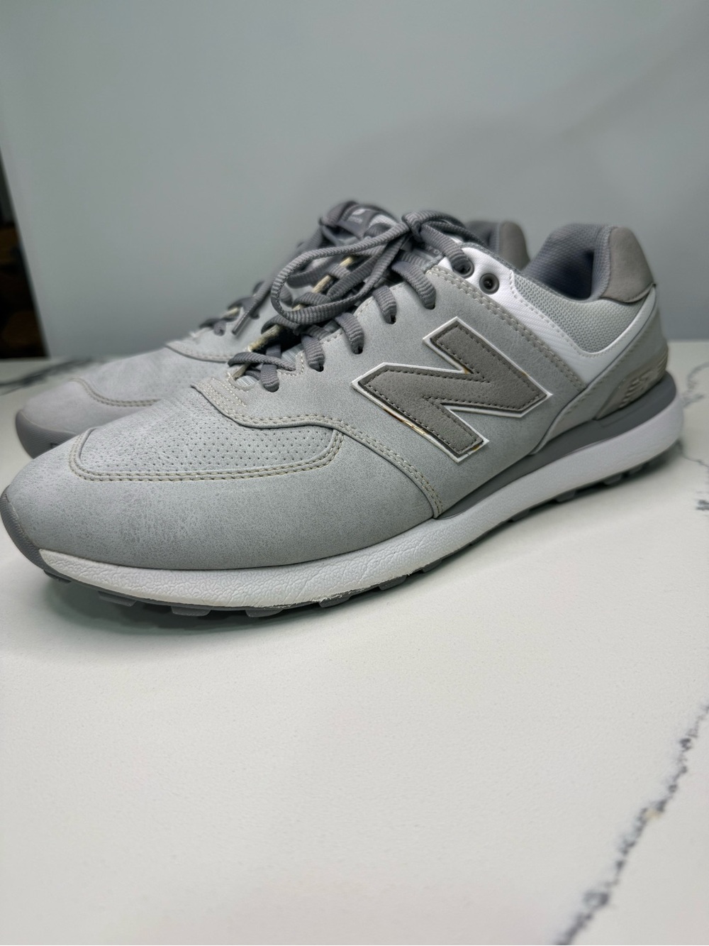 New Balance 574 Greens V2 Light Grey Men Golf Shoes  Size 11.5D